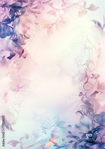 Wedding Invitation Card. Greeting Card. Empty Card with Flower Frame.