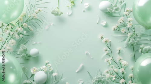 Elegant Green Floral Background © TY