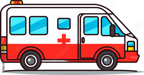 Ambulance Response in Urban Environment Vector Illustration