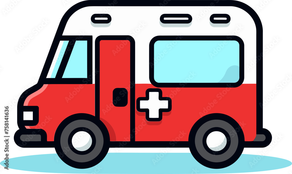 Ambulance Emergency Treatment Vector Illustration