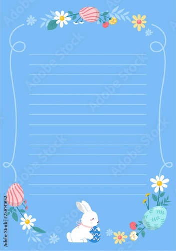 Easter Egg writing paper-template 