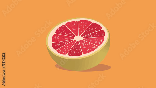 Flat Design Vector Illustration of Grapefruit - Fresh and Vibrant Fruit Concept for Graphic Projects