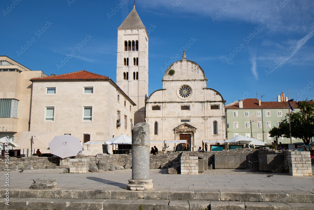 Roman forum of the beautiful Croatian city of Zadar, Benedictine Monastery of St. Maria
Benediktinski samostan sv. Marija the Crkva sv. Donata, Church of St. Donatus of Zadar. 