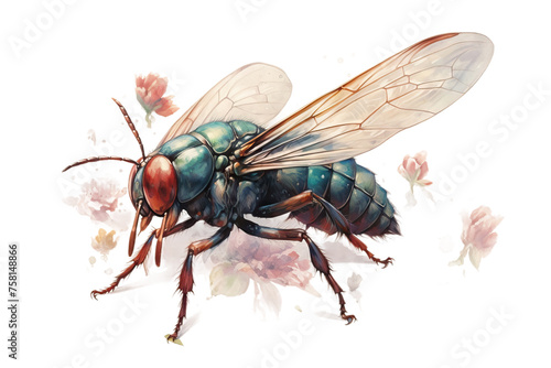 Beautiful illustration cicada made watercolor