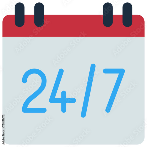 24 7 Calendar Icon