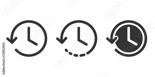 Account history vector icon set. Clock icon vector. History, time icon vector illustration photo