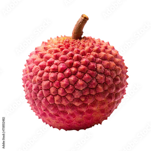 A fresh lychee isolated on Transparent background.