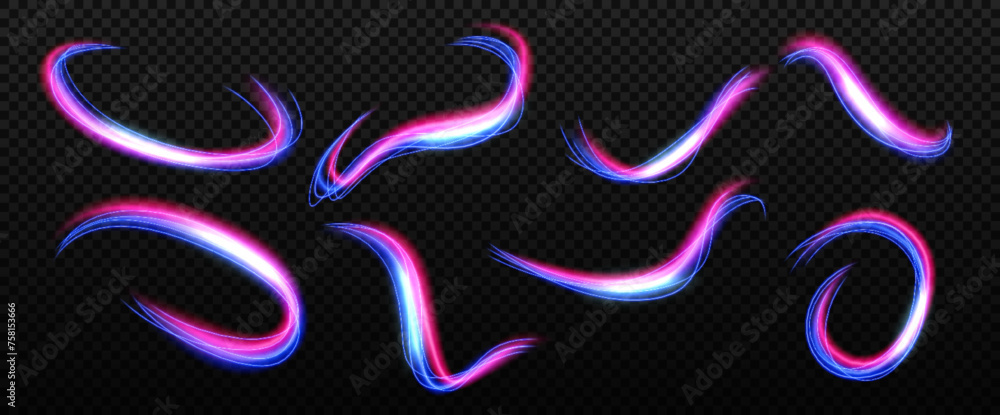 Obraz premium Abstract Wavy Light Sets with A Transparent Pattern, Isolated and Easy to Edit, Vector Illustration