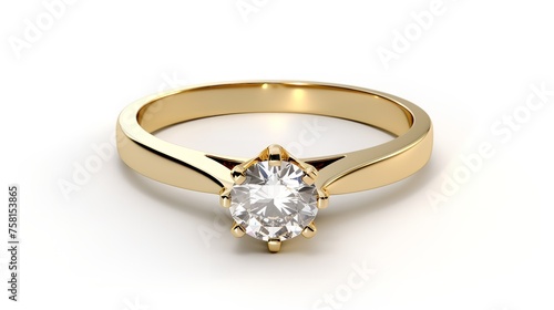 Beautiful Gold Engagement Ring with a Diamond