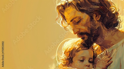 Greeting Card and Banner Design for Social Media or Educational Purpose of National St Joseph Day Background photo