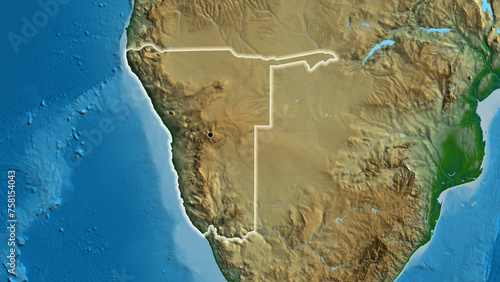 Shape of Namibia. Glowed. Physical.