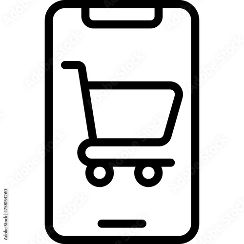 Mobile Shopping Cart Icon