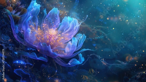 An underwater bloom that shines like a star guiding lost travelers in the oceans depths