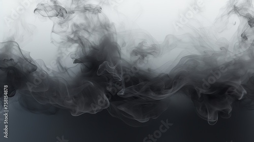 Black Smoke Cut Out - 8K Photorealistic White Background
