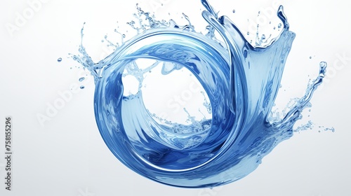 Blue Water Swirl Splash Cut Out - 8K