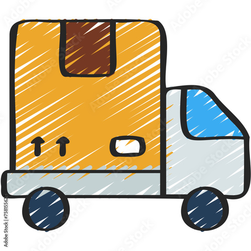 Lorry Delivering Parcel Icon