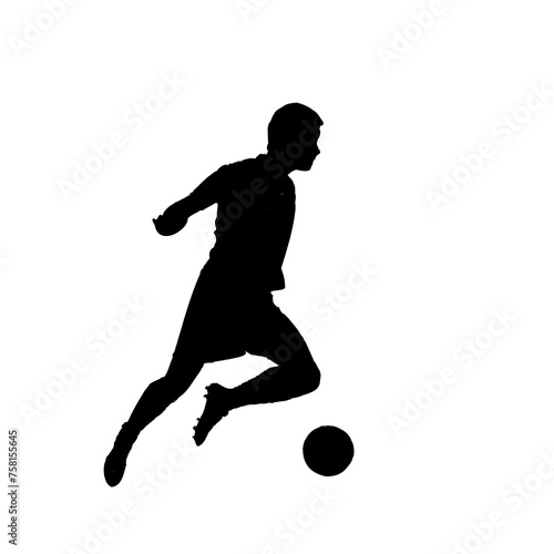 Silhouettes of people playing football with transparent background © Mas