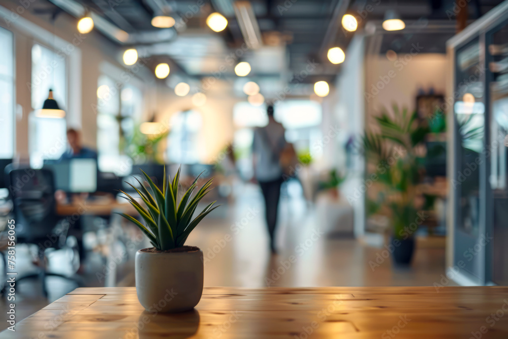 Blurred Business Office: Casual Attire Amidst Bokeh Background Blurred Business Office: Casual Attire Amidst Bokeh Background