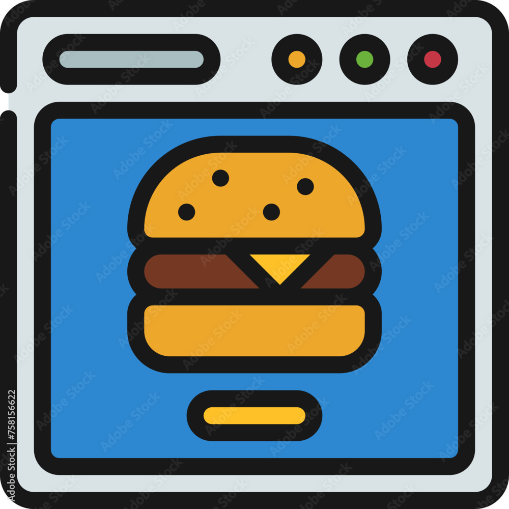 Online Food Order Icon Online Food Order Icon