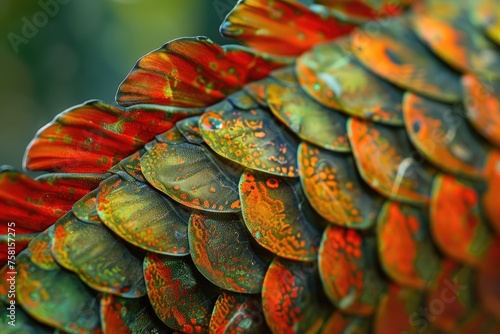 The patterned scales of a fish photo