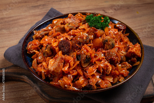 Bigos, bigus is a national Polish dish, made of cabbage and meat, stewed, homemade, no people, photo