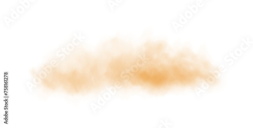 Yellow smog clouds on floor. Fog or smoke. Isolated transparent special effect. Morning fog over land or water surface. Magic haze. PNG. 