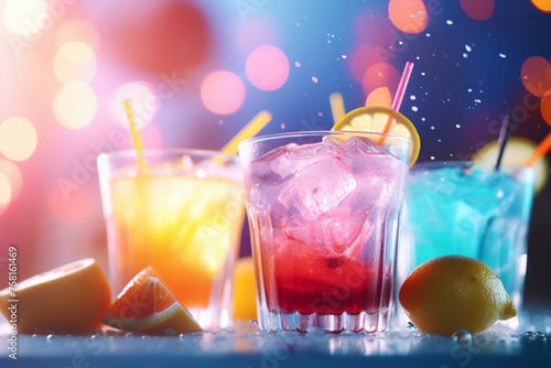 cocktail with ice and lime