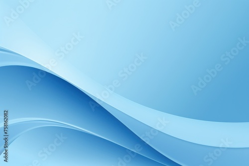 Blue gradient background with waves.