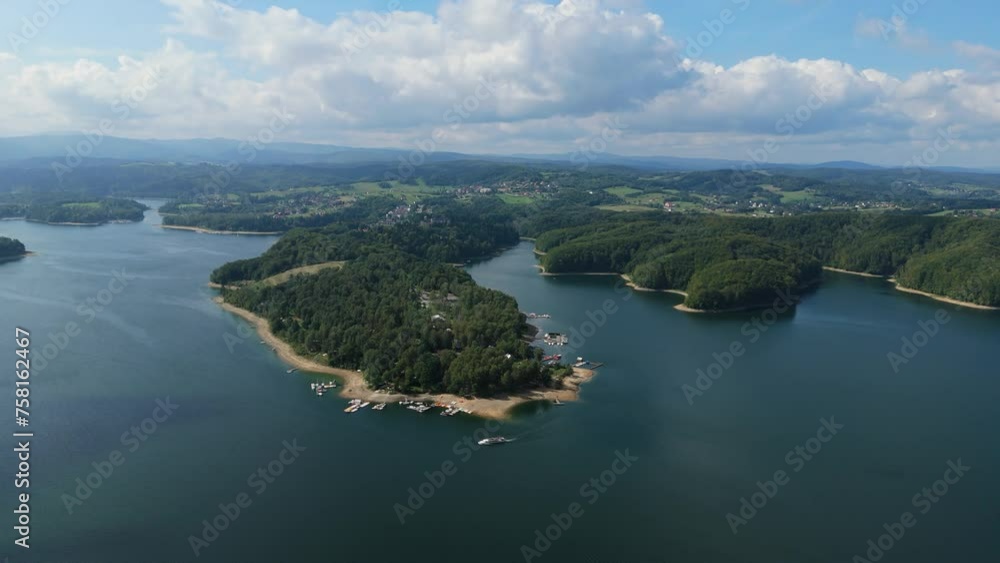 Beautiful Landscape Lake Solina Mountains Bieszczady Aerial View Poland Beautiful Landscape Lake Solina Mountains Bieszczady Aerial View Poland