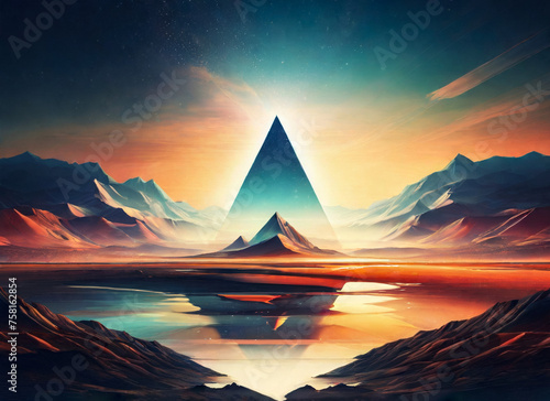 The magic pyramid. Portal of miracles. AI