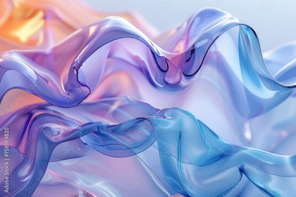 Blue Glass Surface, Soft, rounded forms in blue and purple, Organic industrial design Blue Glass Surface, Soft, rounded forms in blue and purple, Organic industrial design