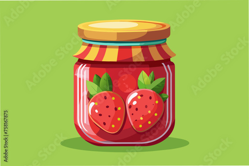 strawberry jam in a jar