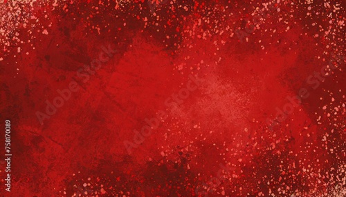 red christmas background with vintage paper texture and paint spatter grunge stains on borde abstract solid elegant textured design
