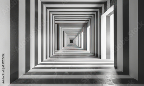 Abstract Architecture Tunnel With Light Background. 3d Render Illustration wallpaper