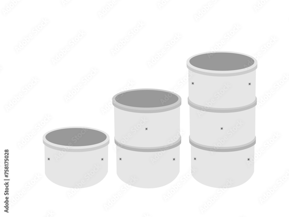 Cement pipe on white background. Cement pipe on white background.