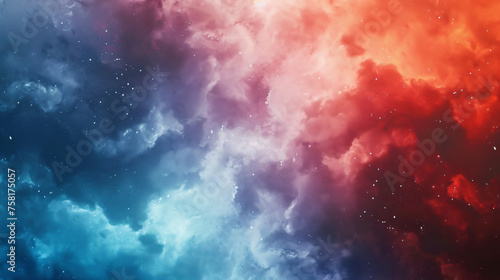 a red and blue cloudy sky background with stars