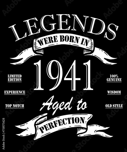 Made In 1941 All Original Parts, Vintage Birthday Design For Sublimation Products, T-shirts, Pillows, Cards, Mugs, Bags, Framed Artwork, Scrapbooking. photo