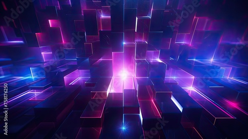 Geometric background in cybersport style using geometric elements and glow effects