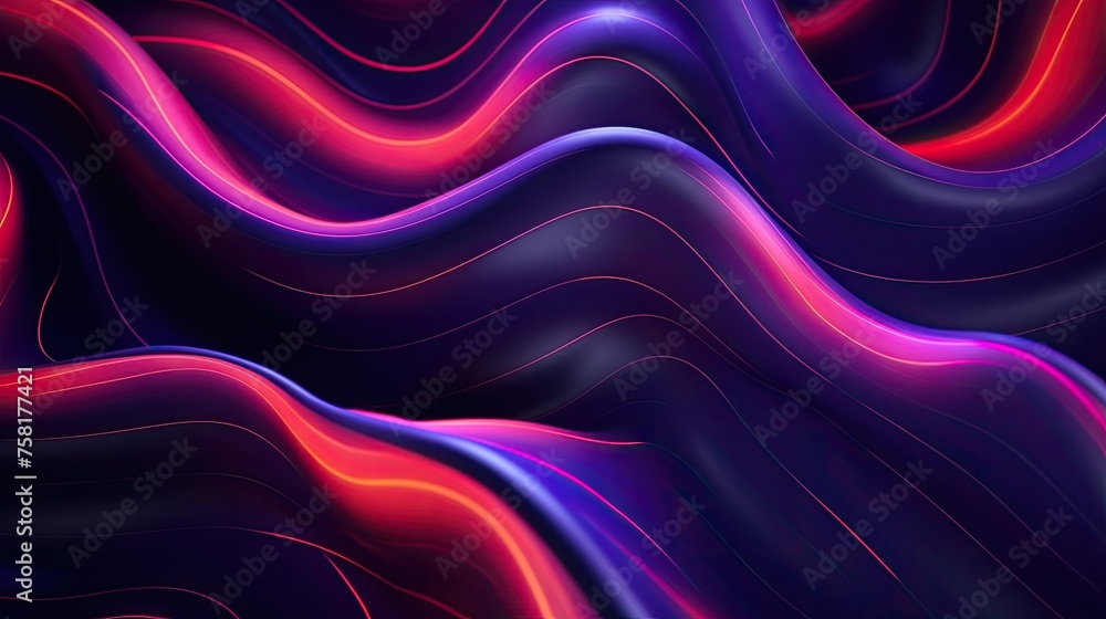 Geometric background with neon curves and swirls Geometric background with neon curves and swirls