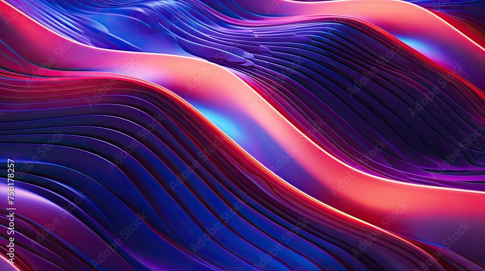 Geometric backgrounds with neon cascades and waves of visual movement Geometric backgrounds with neon cascades and waves of visual movement