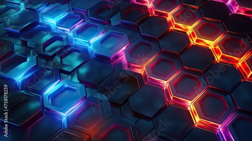 Geometric backgrounds with neon cascades and honeycomb structures