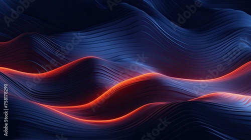 Geometric backgrounds with neon cascades and waves of visual movement