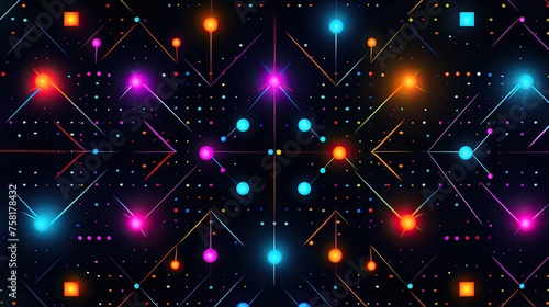 Geometric patterns with neon dots