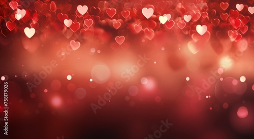 A background of red hearts falling in the air