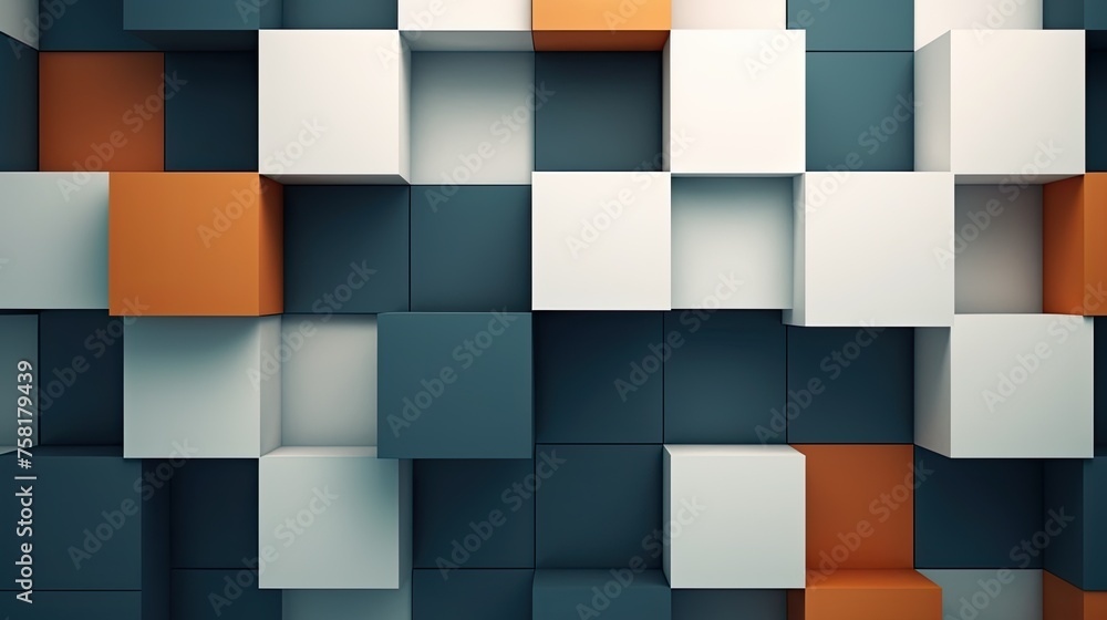 Geometric background with 3D cubes