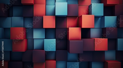 Geometric background with 3D cubes