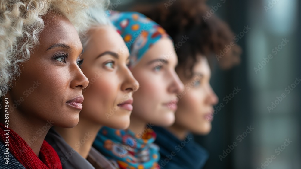 Diversity, multi ethnic beauty concept. beautiful ladies of different ...