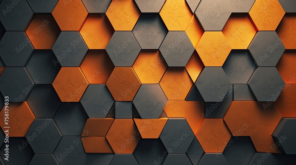 Geometric background with hexagon shaped elements