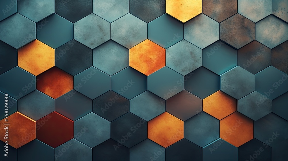 Geometric background with hexagon shaped elements Geometric background with hexagon shaped elements