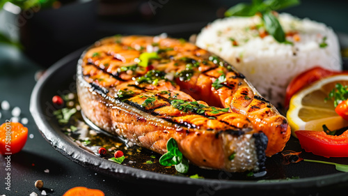 grilled salmon steak